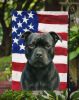 Black Staffordshire Bull Terrier American Flag Garden Flag Mailbox Flag Decorative Yard Flag Banner Outside Patio Artwork Yard Flower Beds