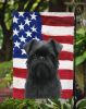 Black Brussels Griffon American Flag Garden Flag Mailbox Flag Decorative Yard Flag Banner Outside Patio Artwork Yard Flower Beds, Garden Size