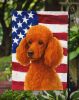 Red Miniature Poodle American Flag Garden Flag Mailbox Flag Decorative Yard Flag Banner Outside Patio Artwork Yard Flower Beds, Garden Size