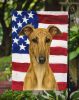 Fawn Brindle Greyhound American Flag Garden Flag Mailbox Flag Decorative Yard Flag Banner Outside Patio Artwork Yard Flower Beds, Garden Size