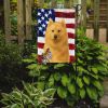Cream Samoyed American Flag Garden Flag Mailbox Flag Decorative Yard Flag Banner Outside Patio Artwork Yard Flower Beds, Garden Size, Multicolor