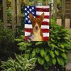 Chocolate and White Rat Terrier American Flag Garden Flag Mailbox Flag Decorative Yard Flag Banner Outside Patio Artwork Yard Flower Beds, Garden Size