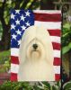 White Lhasa Apso American Flag Garden Flag Mailbox Flag Decorative Yard Flag Banner Outside Patio Artwork Yard Flower Beds, Garden Size, Multicolor