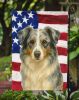 Blue Merle Border Collie American Flag Garden Flag Mailbox Flag Decorative Yard Flag Banner Outside Patio Artwork Yard Flower Beds, Garden Size