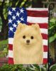 Cream Pomeranian American Flag Garden Flag Mailbox Flag Decorative Yard Flag Banner Outside Patio Artwork Yard Flower Beds, Garden Size, Multicolor