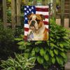 Brindle and White English Bulldog American Flag Garden Flag Mailbox Flag Decorative Yard Flag Banner Outside Patio Artwork Yard Flower Beds