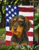 Wirehaired Black and Tan Dachshund American Flag Garden Flag Mailbox Flag Decorative Yard Flag Banner Outside Patio Artwork Yard Flower Beds