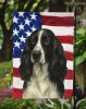 Black and White English Springer Spaniel American Flag Garden Flag Mailbox Flag Decorative Yard Flag Banner Outside Patio Artwork Yard Flower Beds