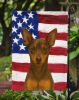 Chocolate and Rust Miniature Pinscher American Flag Garden Flag Mailbox Flag Decorative Yard Flag Banner Outside Patio Artwork Yard Flower Beds