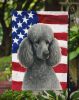 Silver Standard Poodle American Flag Garden Flag Mailbox Flag Decorative Yard Flag Banner Outside Patio Artwork Yard Flower Beds, Garden Size