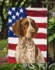 Liver and White German Shorthaired Pointer American Flag Garden Flag Mailbox Flag Decorative Yard Flag Banner Outside Patio Artwork Yard Flower Beds