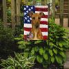 Fawn Brindle Greyhound American Flag Garden Flag Mailbox Flag Decorative Yard Flag Banner Outside Patio Artwork Yard Flower Beds, Garden Size