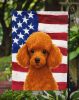 Red Toy Poodle American Flag Garden Flag Mailbox Flag Decorative Yard Flag Banner Outside Patio Artwork Yard Flower Beds, Garden Size, Multicolor
