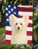 White Powderpuff Chinese Crested American Flag Garden Flag Mailbox Flag Decorative Yard Flag Banner Outside Patio Artwork Yard Flower Beds