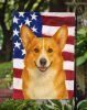 Red and White Pembroke Welsh Corgi American Flag Garden Flag Mailbox Flag Decorative Yard Flag Banner Outside Patio Artwork Yard Flower Beds