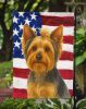 Blue and Tan Yorkshire Terrier American Flag Garden Flag Mailbox Flag Decorative Yard Flag Banner Outside Patio Artwork Yard Flower Beds, Garden Size
