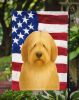 Fawn Bearded Collie American Flag Garden Flag Mailbox Flag Decorative Yard Flag Banner Outside Patio Artwork Yard Flower Beds, Garden Size, Multicolor