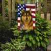 Sable and White Alaskan Malamute American Flag Garden Flag Mailbox Flag Decorative Yard Flag Banner Outside Patio Artwork Yard Flower Beds