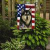 Black and White Alaskan Malamute American Flag Garden Flag Mailbox Flag Decorative Yard Flag Banner Outside Patio Artwork Yard Flower Beds