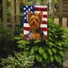 Blue and Tan Yorkshire Terrier American Flag Garden Flag Mailbox Flag Decorative Yard Flag Banner Outside Patio Artwork Yard Flower Beds, Garden Size