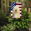 White Lhasa Apso American Flag Garden Flag Mailbox Flag Decorative Yard Flag Banner Outside Patio Artwork Yard Flower Beds, Garden Size, Multicolor