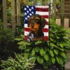 Wirehaired Black and Tan Dachshund American Flag Garden Flag Mailbox Flag Decorative Yard Flag Banner Outside Patio Artwork Yard Flower Beds