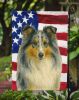 Blue Merle Sheltie American Flag Garden Flag Mailbox Flag Decorative Yard Flag Banner Outside Patio Artwork Yard Flower Beds, Garden Size, Multicolor