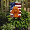 Apricot Toy Poodle American Flag Garden Flag Mailbox Flag Decorative Yard Flag Banner Outside Patio Artwork Yard Flower Beds, Garden Size, Multicolor