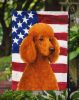 Red Standard Poodle American Flag Garden Flag Mailbox Flag Decorative Yard Flag Banner Outside Patio Artwork Yard Flower Beds, Garden Size, Multicolor