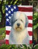 Blue and White Old English Sheepdog American Flag Garden Flag Mailbox Flag Decorative Yard Flag Banner Outside Patio Artwork Yard Flower Beds