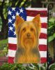 Blue and Tan Longhaired Yorkshire Terrier American Flag Garden Flag Mailbox Flag Decorative Yard Flag Banner Outside Patio Artwork Yard Flower Beds