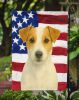 White and Tan Jack Russell Terrier American Flag Garden Flag Mailbox Flag Decorative Yard Flag Banner Outside Patio Artwork Yard Flower Beds