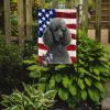 Silver Standard Poodle American Flag Garden Flag Mailbox Flag Decorative Yard Flag Banner Outside Patio Artwork Yard Flower Beds, Garden Size