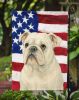 White English Bulldog American Flag Garden Flag Mailbox Flag Decorative Yard Flag Banner Outside Patio Artwork Yard Flower Beds, Garden Size