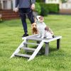 PawHut Wooden Dog Training Place Board, Dog Training Platform with Ladder, Pet Agility System for Indoor Outdoor, Gray