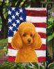 Apricot Toy Poodle American Flag Garden Flag Mailbox Flag Decorative Yard Flag Banner Outside Patio Artwork Yard Flower Beds, Garden Size, Multicolor