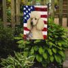 White Standard Poodle American Flag Garden Flag Mailbox Flag Decorative Yard Flag Banner Outside Patio Artwork Yard Flower Beds, Garden Size