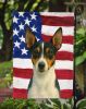 Tri-color Rat Terrier American Flag Garden Flag Mailbox Flag Decorative Yard Flag Banner Outside Patio Artwork Yard Flower Beds, Garden Size