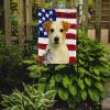White Jack Russell Terrier American Flag Garden Flag Mailbox Flag Decorative Yard Flag Banner Outside Patio Artwork Yard Flower Beds, Garden Size