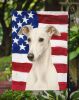 White Greyhound American Flag Garden Flag Mailbox Flag Decorative Yard Flag Banner Outside Patio Artwork Yard Flower Beds, Garden Size, Multicolor