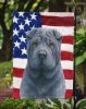Blue Shar Pei American Flag Garden Flag Mailbox Flag Decorative Yard Flag Banner Outside Patio Artwork Yard Flower Beds, Garden Size, Multicolor