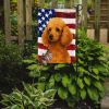 Apricot Miniature Poodle American Flag Garden Flag Mailbox Flag Decorative Yard Flag Banner Outside Patio Artwork Yard Flower Beds, Garden Size