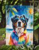 Bernese Mountain Dog Summer Beach Time Garden Flag Mailbox Flag Decorative Yard Flag Banner Outside Patio Artwork Yard Flower Beds, Garden Size