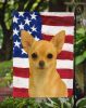 Fawn Chihuahua American Flag Garden Flag Mailbox Flag Decorative Yard Flag Banner Outside Patio Artwork Yard Flower Beds, Garden Size, Multicolor