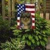 Blue Merle Pomeranian American Flag Garden Flag Mailbox Flag Decorative Yard Flag Banner Outside Patio Artwork Yard Flower Beds, Garden Size