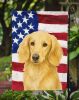 Longhaired Cream Dachshund American Flag Garden Flag Mailbox Flag Decorative Yard Flag Banner Outside Patio Artwork Yard Flower Beds, Garden Size