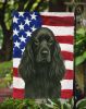 Black Cocker Spaniel American Flag Garden Flag Mailbox Flag Decorative Yard Flag Banner Outside Patio Artwork Yard Flower Beds, Garden Size