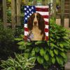 Liver and White English Springer Spaniel American Flag Garden Flag Mailbox Flag Decorative Yard Flag Banner Outside Patio Artwork Yard Flower Beds