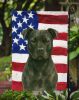 Black American Staffordshire Terrier American Flag Garden Flag Mailbox Flag Decorative Yard Flag Banner Outside Patio Artwork Yard Flower Beds