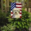 White with Gray Coton de Tulear American Flag Garden Flag Mailbox Flag Decorative Yard Flag Banner Outside Patio Artwork Yard Flower Beds, Garden Size
